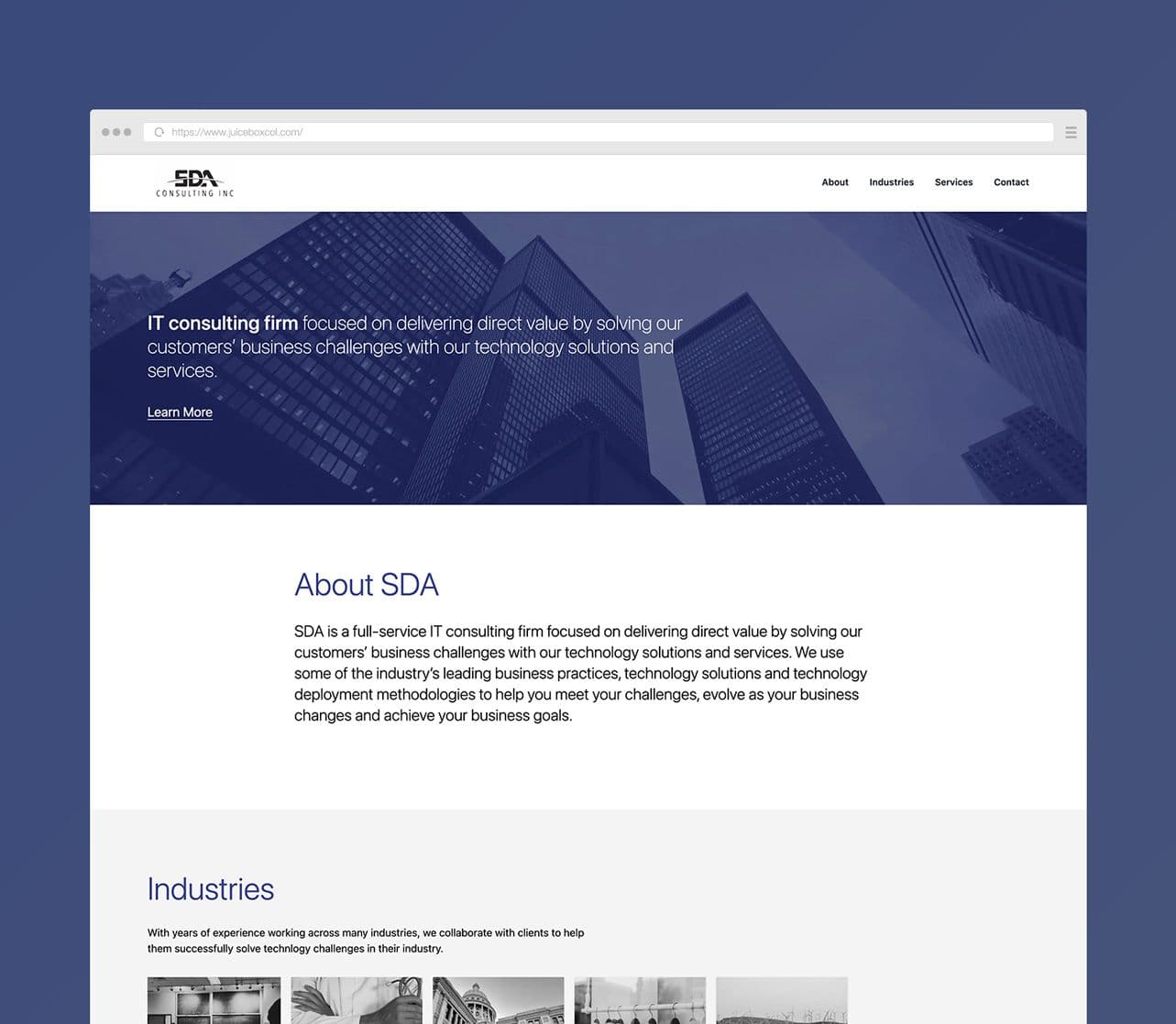Screenshot of sdaci.com home page